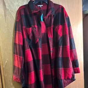 Plaid Red and Black Women's Jacket